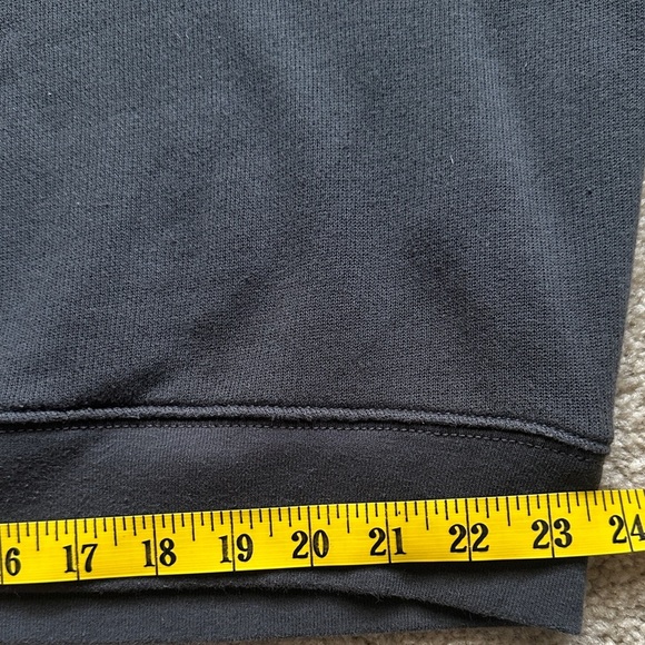 AE Fleece Cropped Sweatshirt Henley Neck Charcoal Black Women’s XL Cozy Casual - Picture 8 of 12
